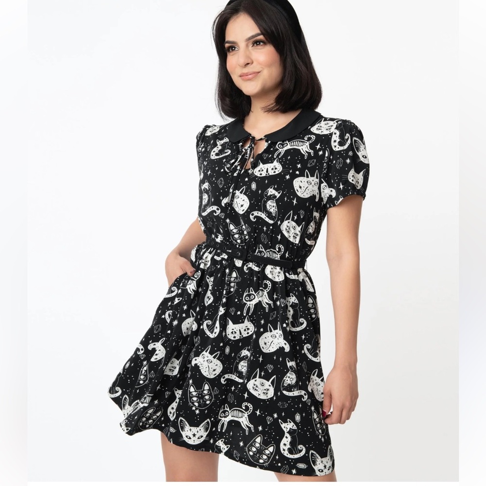 Unique Vintage Cats Dress Size XS